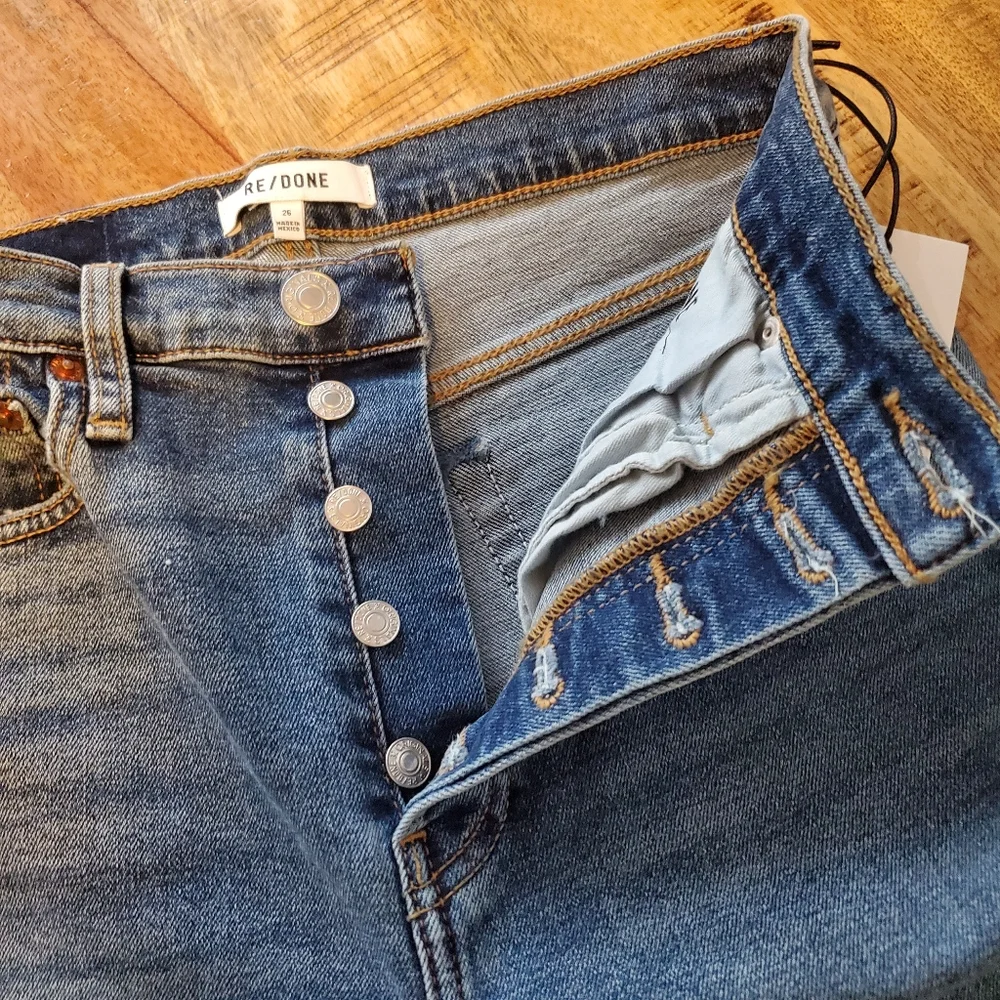 RE/DONE 70s High Rise Stove Pipe straight-leg jeans Size 26 - Picture 10 of 14